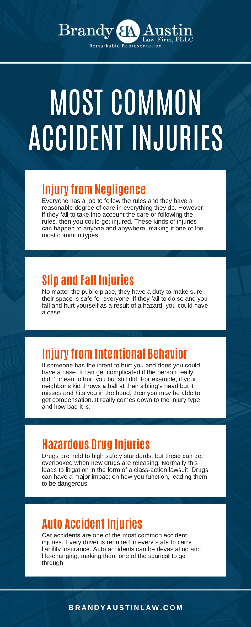 Most Common Accident Injuries Infographic