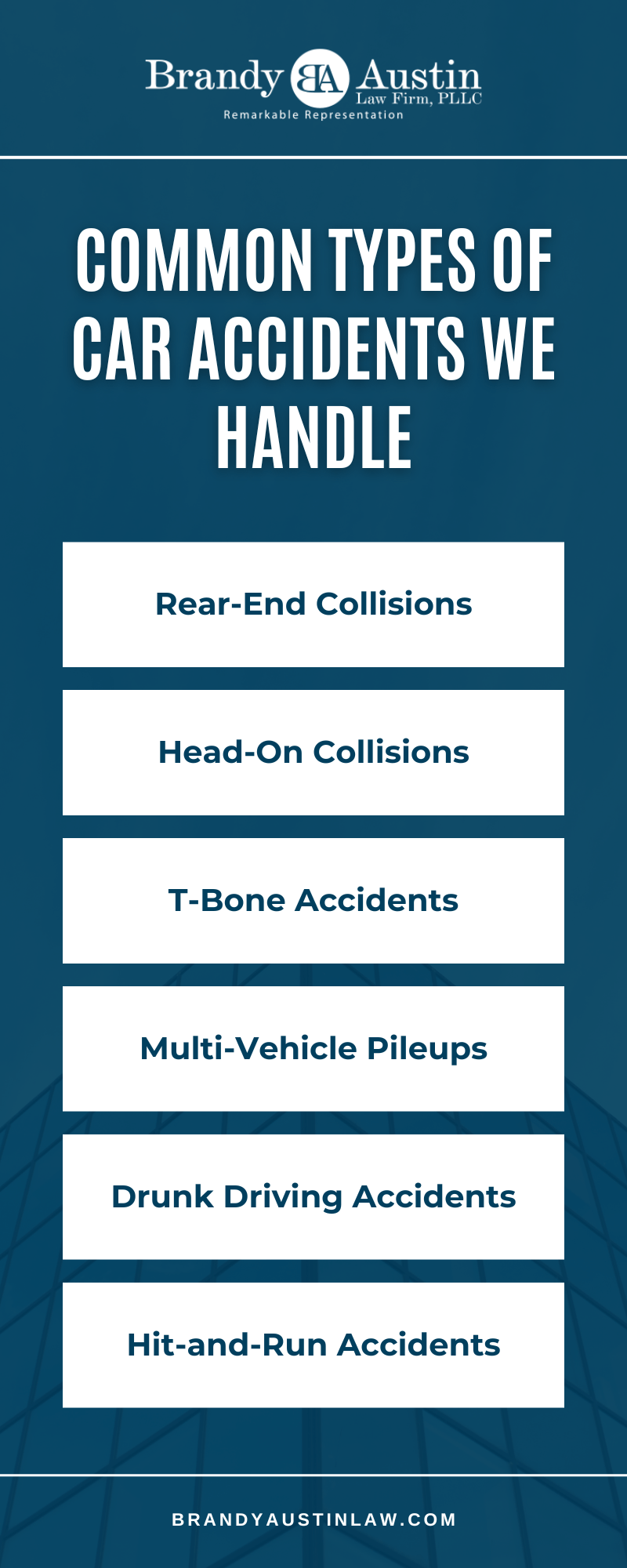 Common Types of Car Accidents We Handle infographic