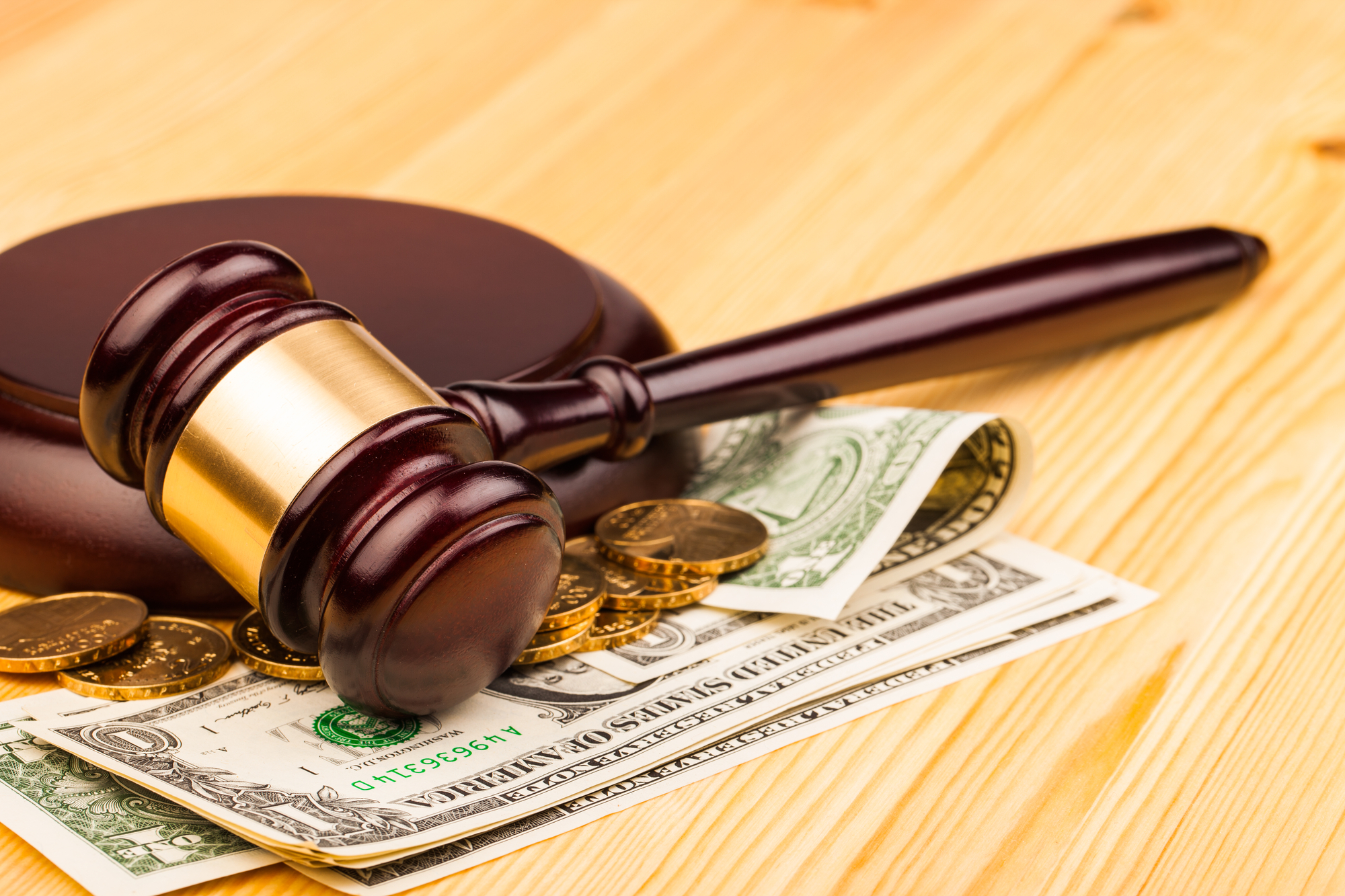 gavel and money
