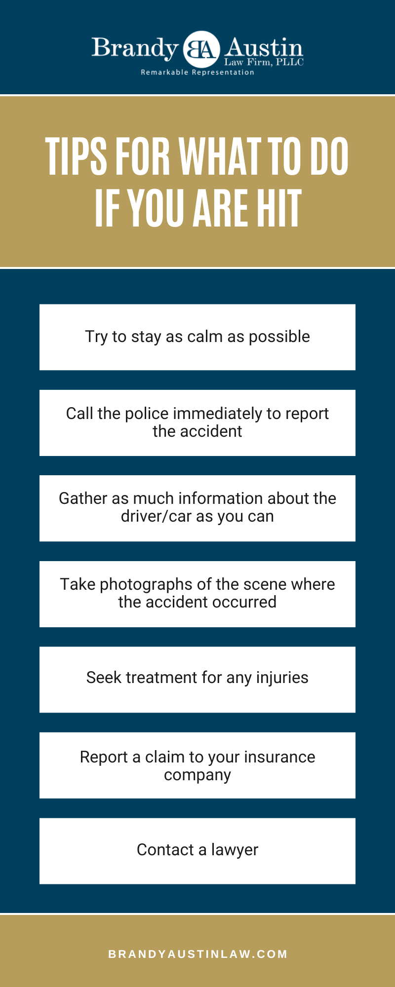 Tips For What To Do If You Are Hit Infographic